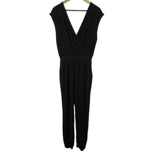 Fashion To Figure Women's Jumpsuit Plus Size 0X Black Sleeveless Pants Outfit